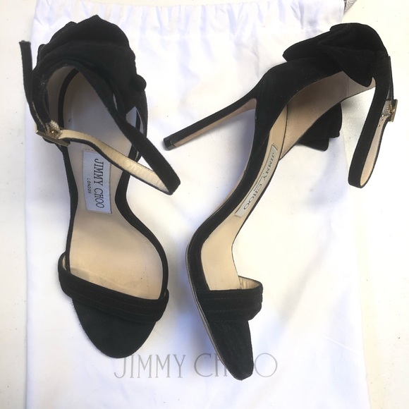 JIMMY CHOO ブラック ストラップ ハイヒール Strappy | Black Satin Sandal | JIMMY CHOO
